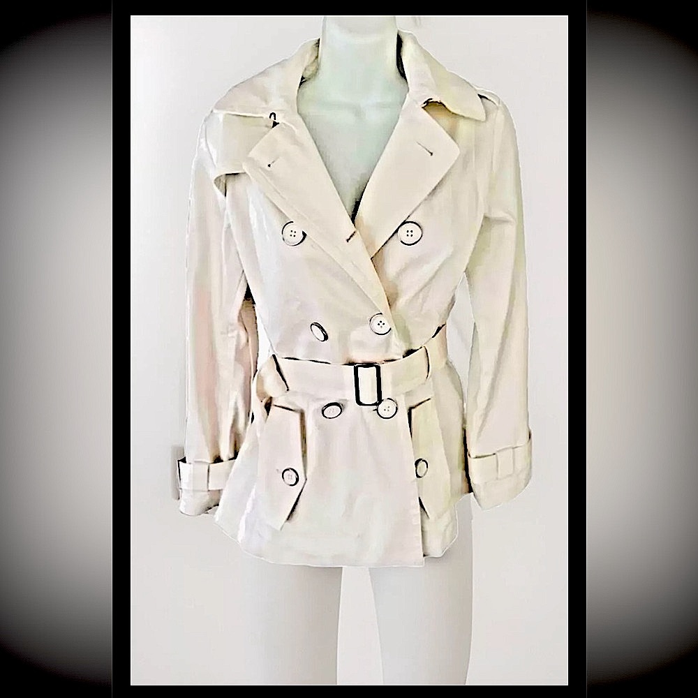 🐚JOAN RIVERS🐚 CANVAS SHORT TRENCH OR PEA COAT NWOT🤍